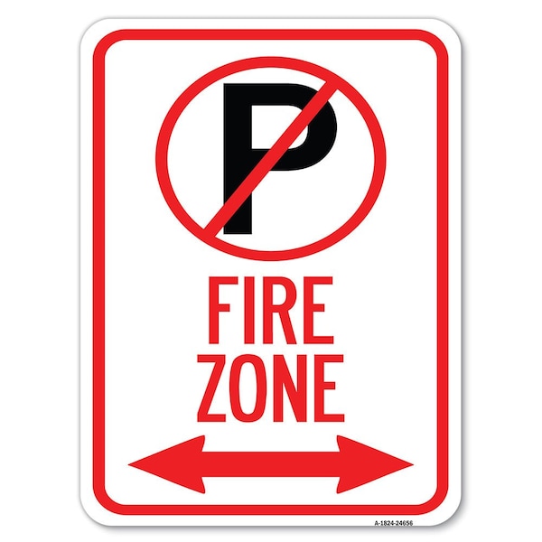 Signmission No Parking & Arrow Pointing Left & Right Alum Rust Proof Parking Sign, 18" x 24", A-1824-24656 A-1824-24656 - main